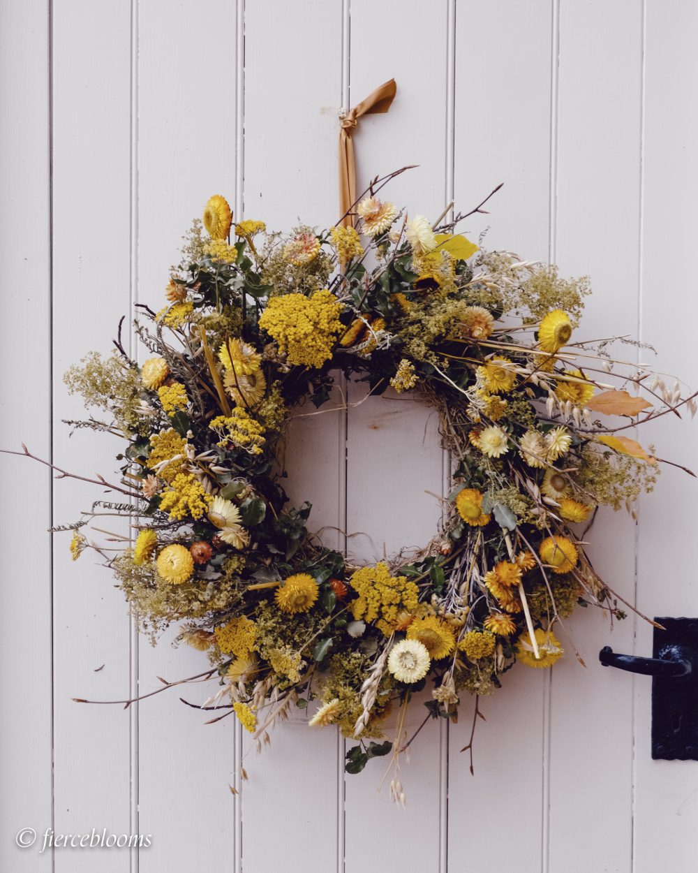 yellow everlasting wreath