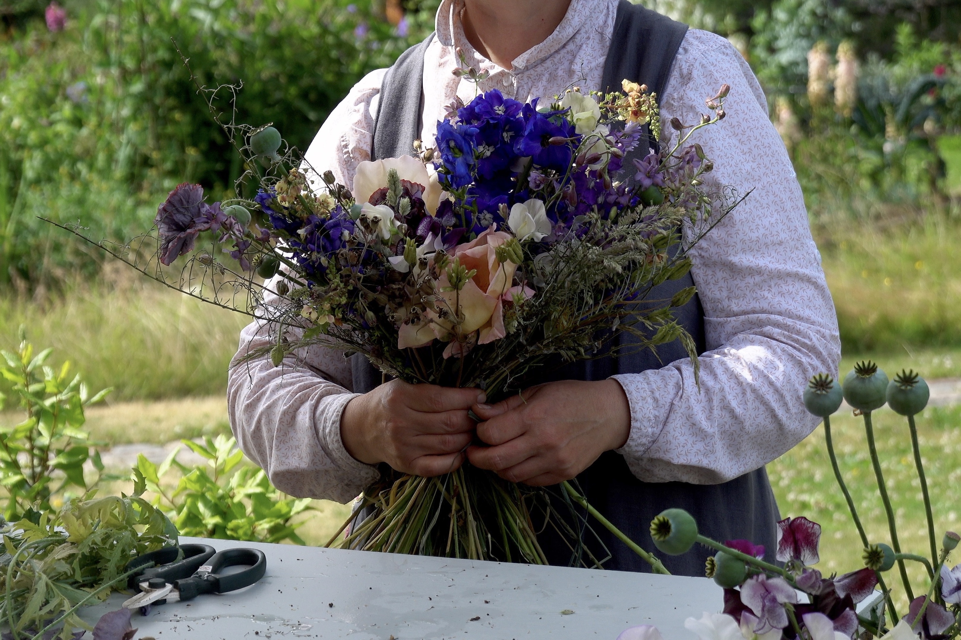 Featured image for “Creating A Scented Sustainable Wild Garden Style Summer Bouquet With Garden Grown British Flowers”