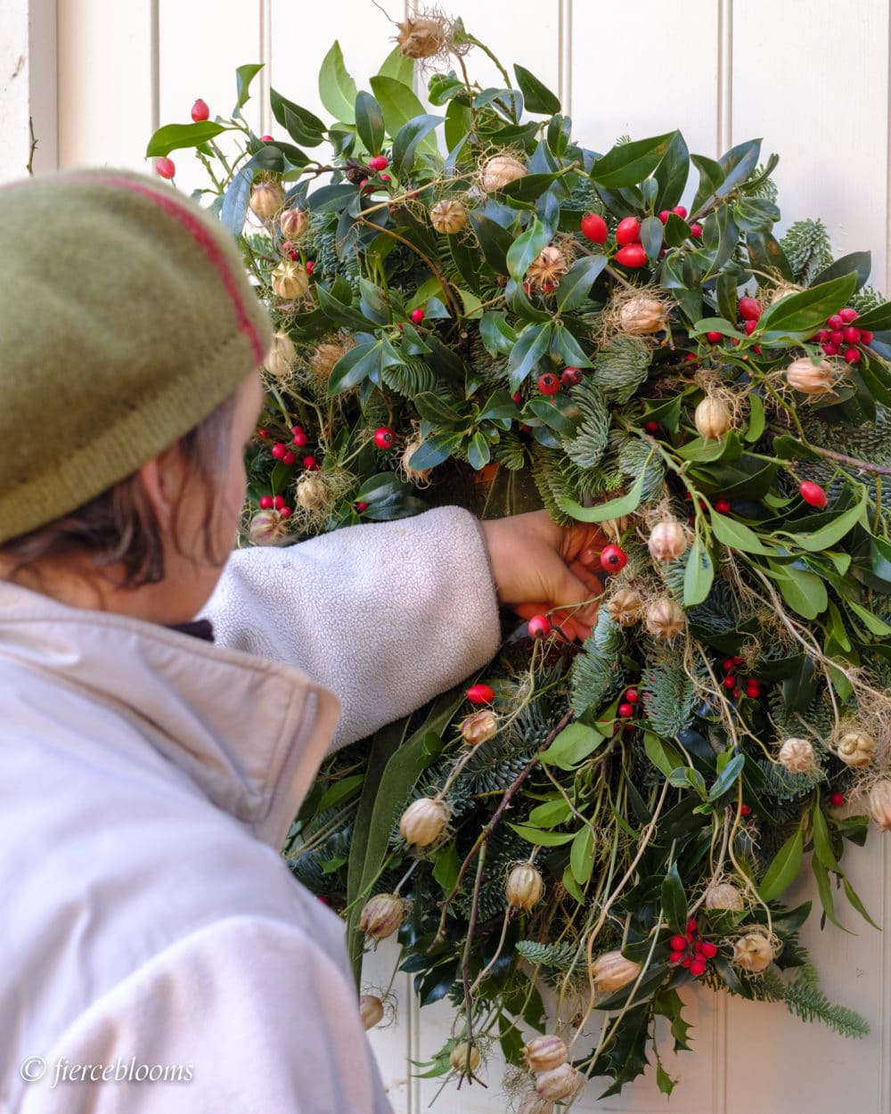 Sustainable Seasonal Christmas Wreath Class | Fierceblooms British Flowers