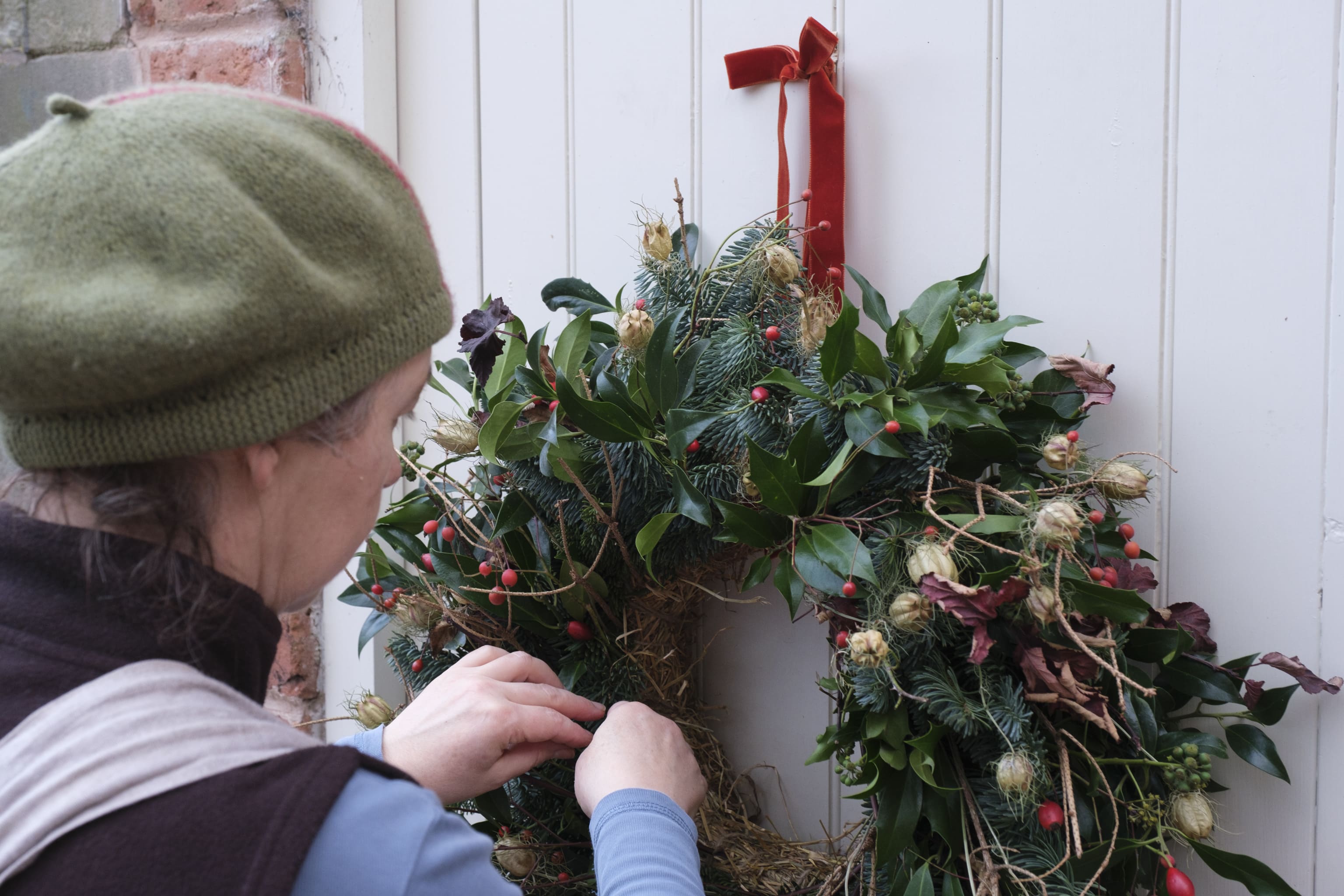 fresh seasonal sustainable Christmas wreath